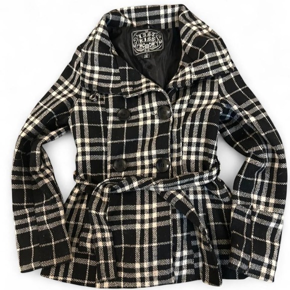 The Unbranded Brand Jackets & Blazers - Y2K goth plaid tie coat heavy dark academia‎ Bella swan 2000s coat